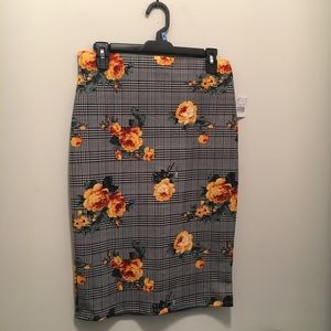 Rainbow Skirts - Floral/Striped Pencil Skirt Rainbow Skirts - Floral/Striped Pencil Skirt